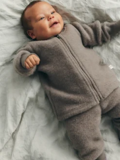 Jakke i merinouldfleece til baby