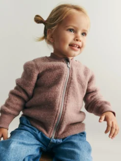 Jakke i merinouldfleece til baby