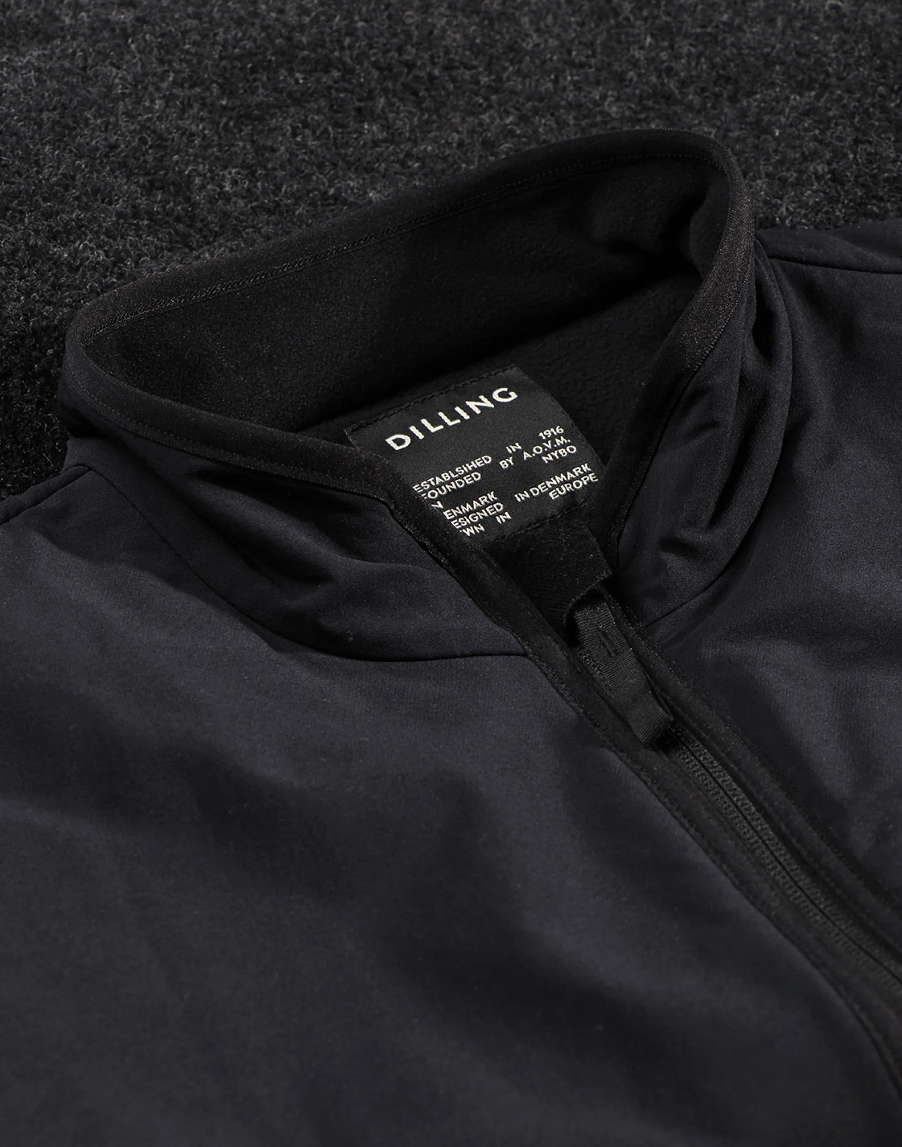 Jakke i softshell/uldteddy til mænd