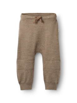 Joggers med knæpatch i merinouldfrotté til baby
