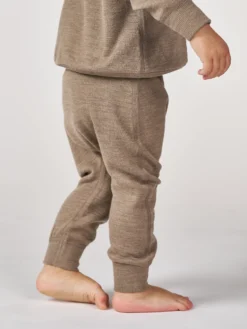 Joggers med knæpatch i merinouldfrotté til baby
