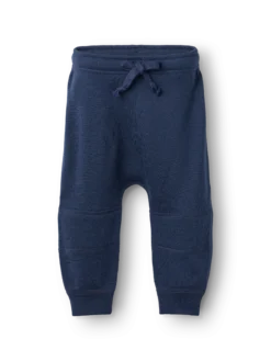 Joggers med knæpatch i merinouldfrotté til baby