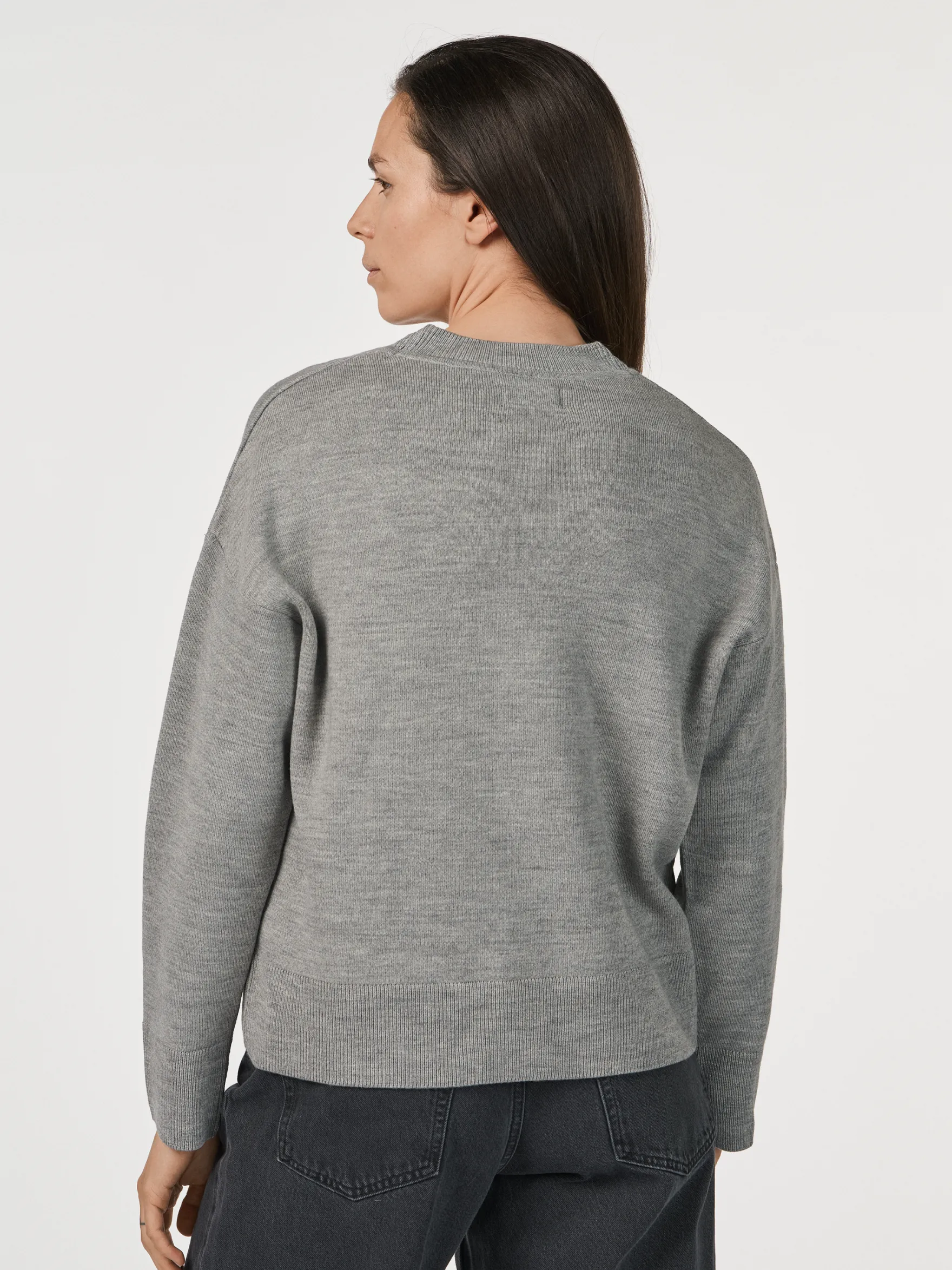 Kort cardigan i merinould til kvinder