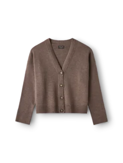 Kort cardigan i merinould til kvinder