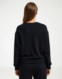 Kort sweatshirt i merinould til kvinder
