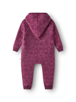Køredragt med hætte i merinouldfleece til baby