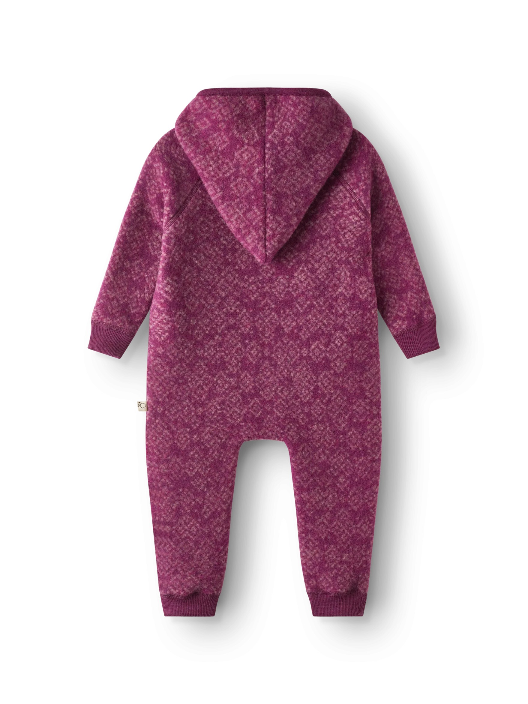 Køredragt med hætte i merinouldfleece til baby