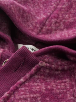 Køredragt med hætte i merinouldfleece til baby