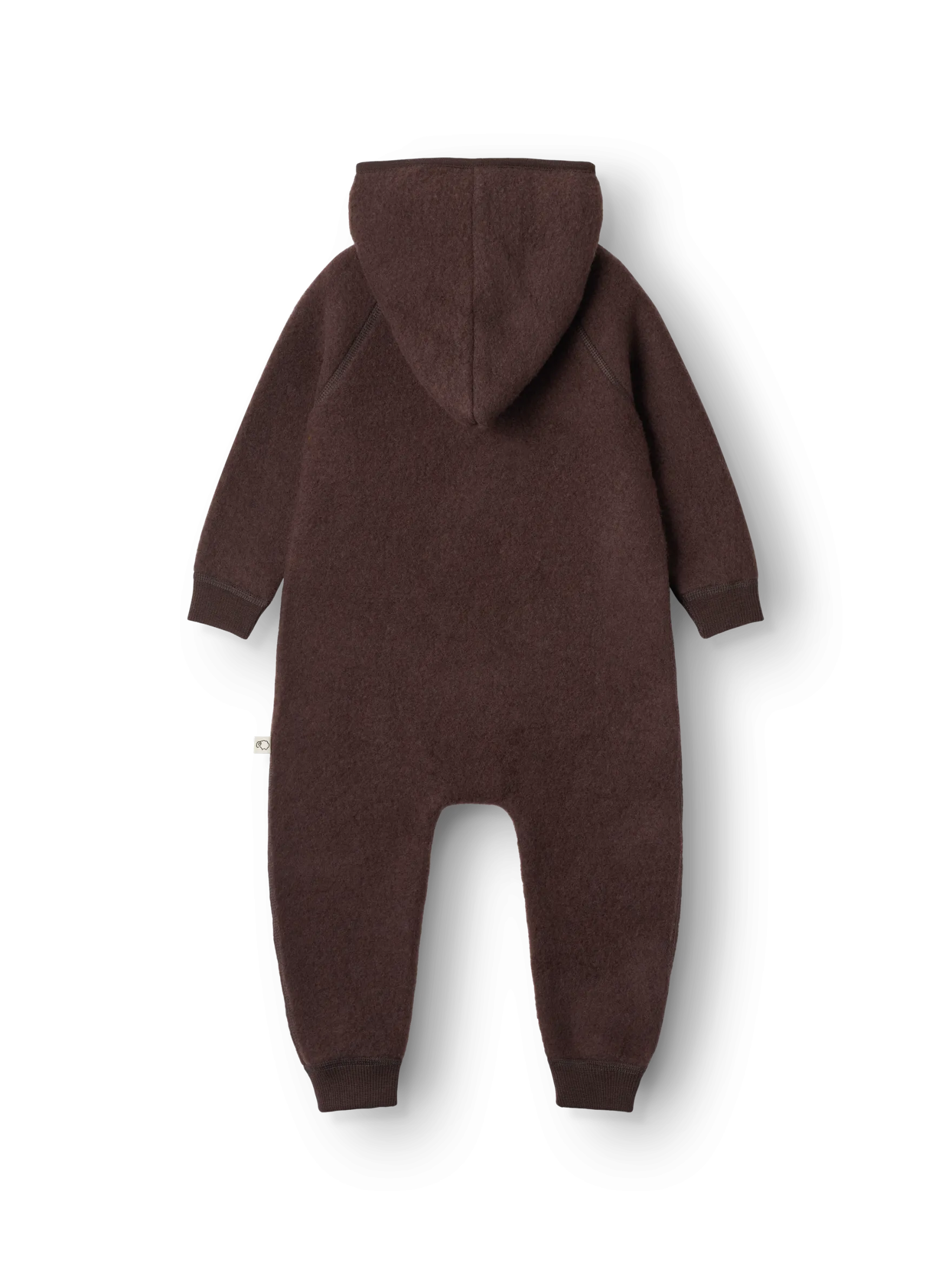 Køredragt med hætte i merinouldfleece til baby