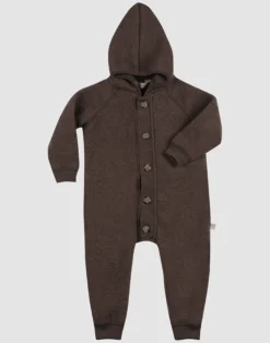 Køredragt med hætte i merinouldfleece til baby