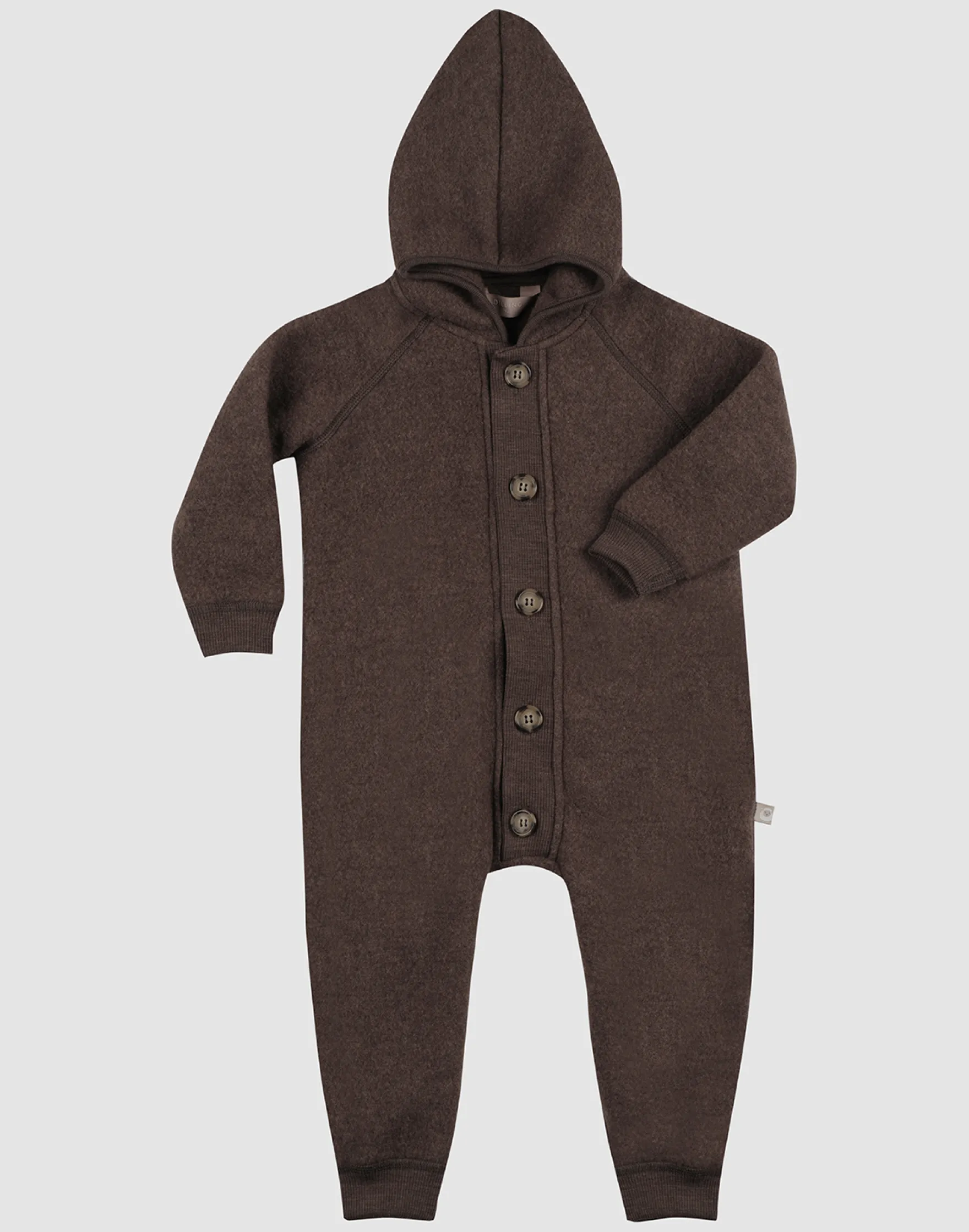 Køredragt med hætte i merinouldfleece til baby