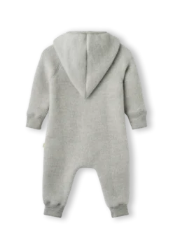 Køredragt med hætte i merinouldfleece til baby
