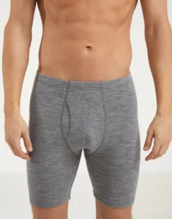 Lange boxershorts med gylp i merinould til mænd