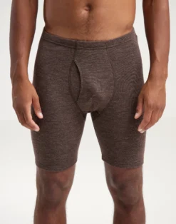 Lange boxershorts med gylp i merinould til mænd