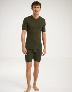Lange boxershorts med gylp i merinould til mænd
