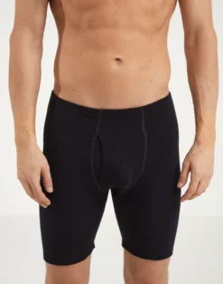 Lange boxershorts med gylp i merinould til mænd