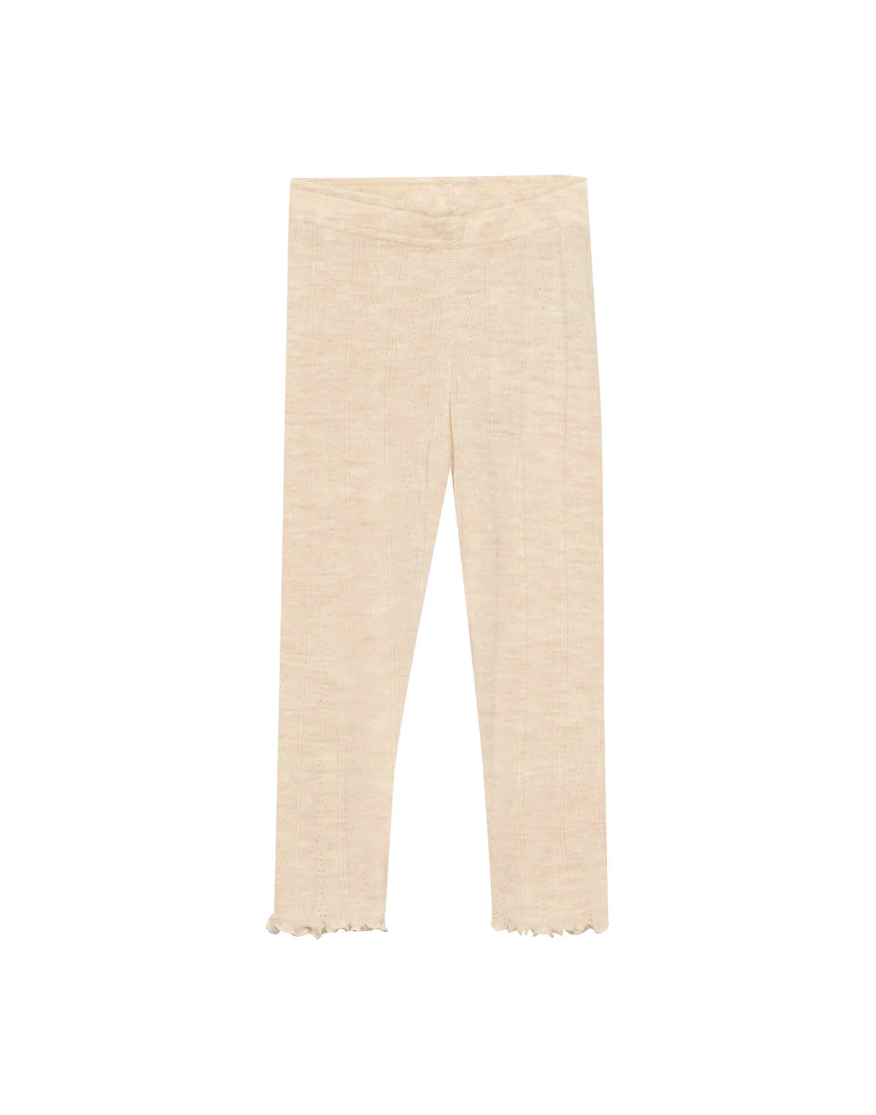Leggings i merinould med hulmønster til baby
