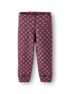 Leggings i merinould med nordisk mønster til baby