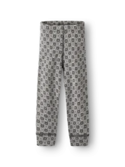 Leggings i merinould med nordisk mønster til baby