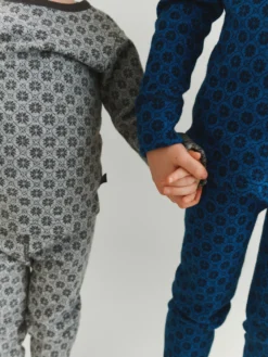 Leggings i merinould med nordisk mønster til børn