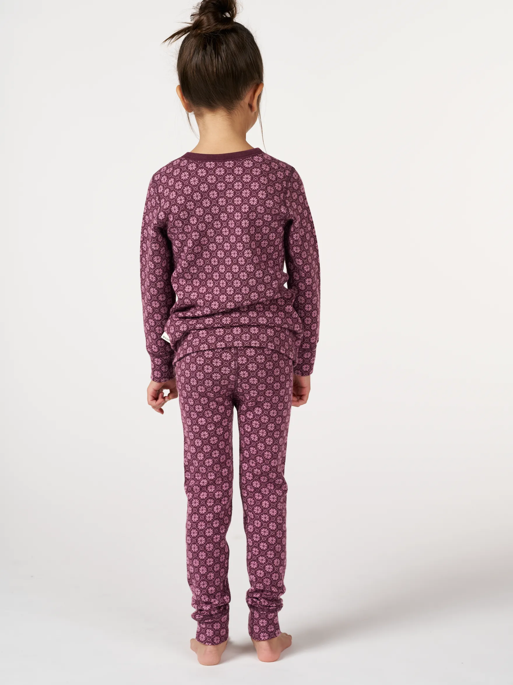 Leggings i merinould med nordisk mønster til børn