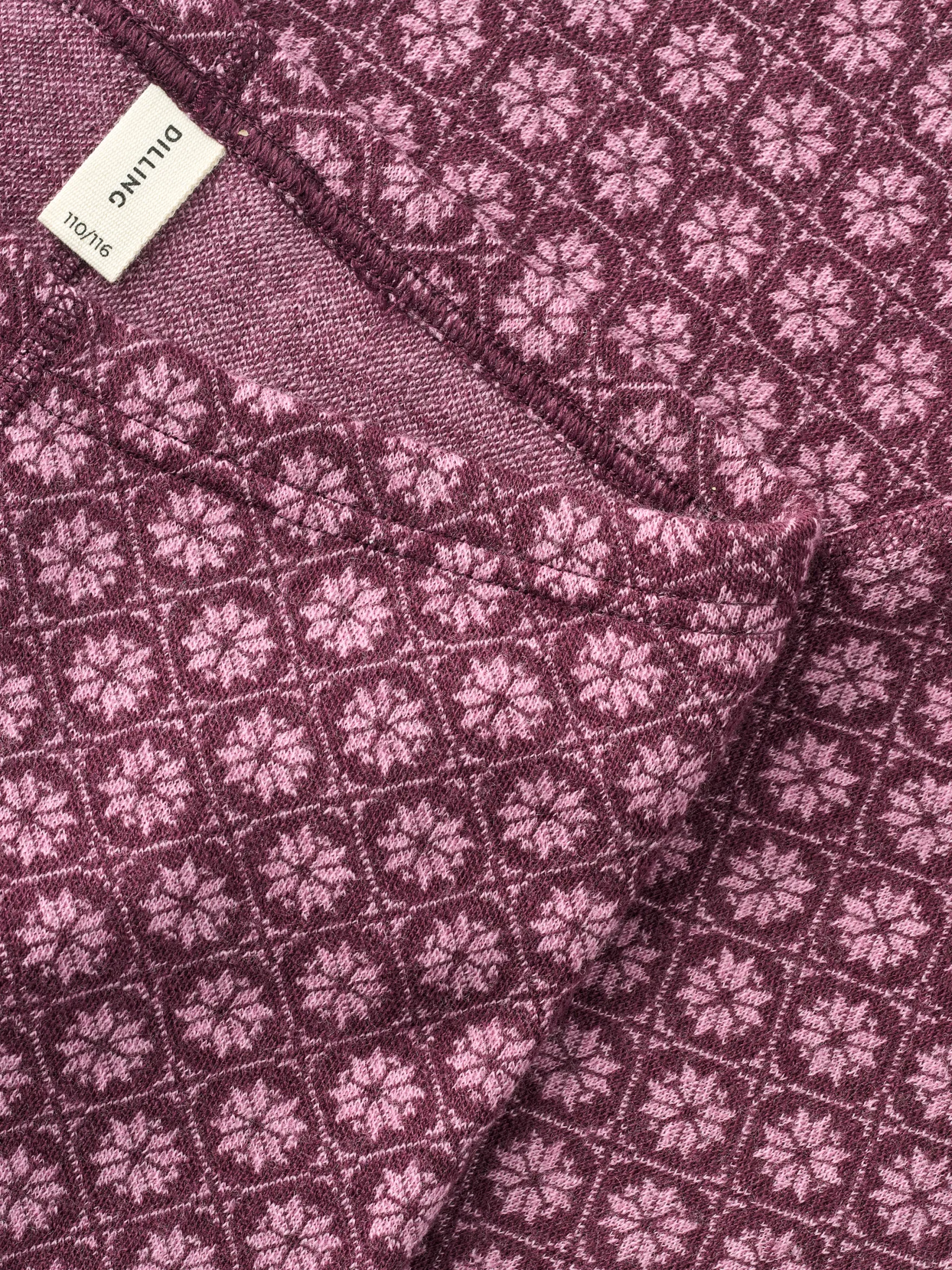 Leggings i merinould med nordisk mønster til børn