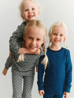 Leggings i merinould med nordisk mønster til børn