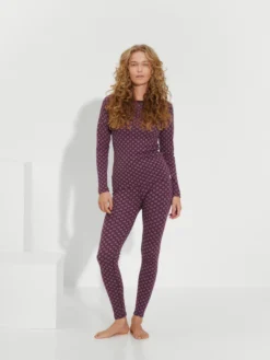 Leggings i merinould med nordisk mønster til kvinder
