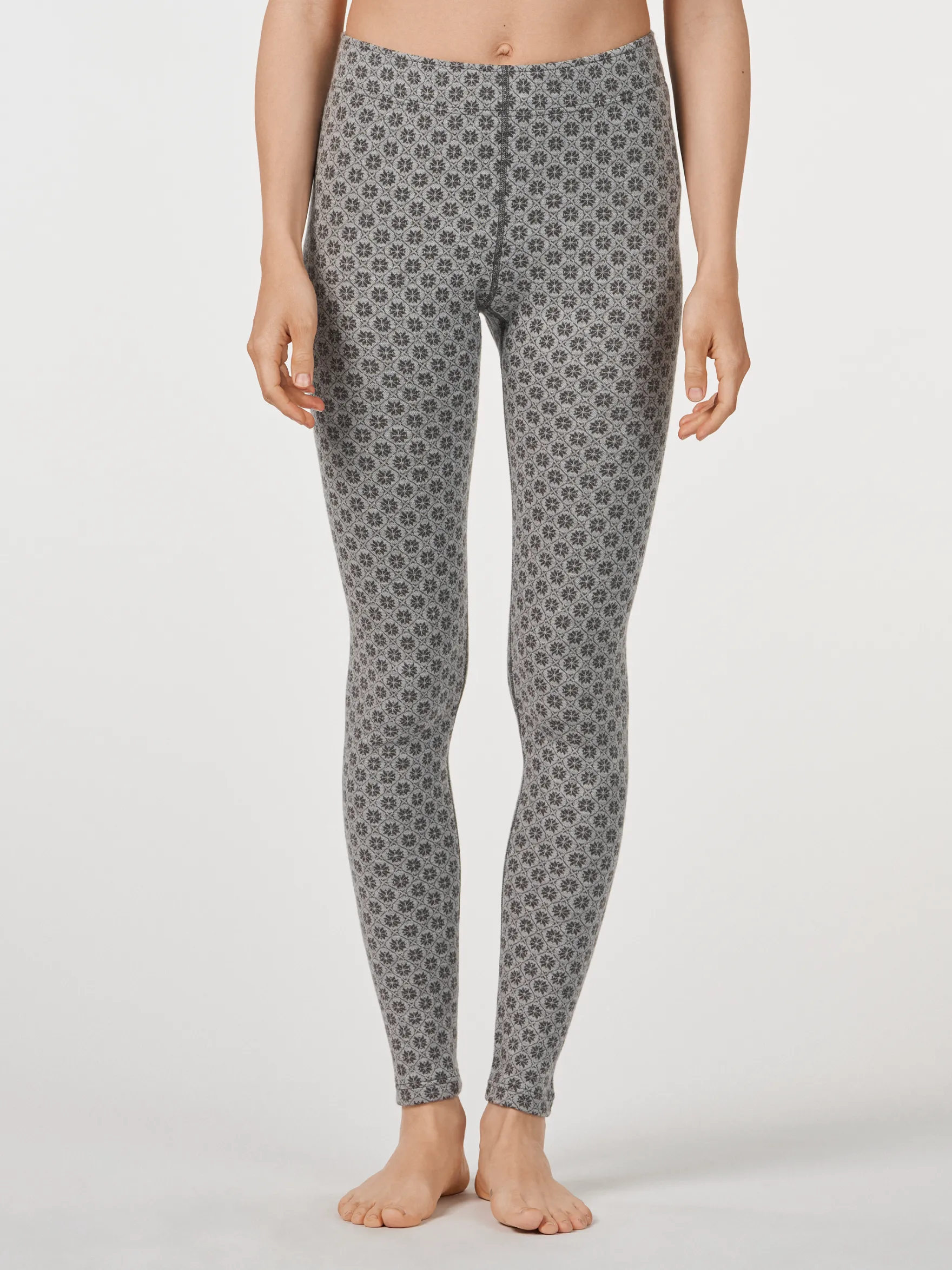 Leggings i merinould med nordisk mønster til kvinder