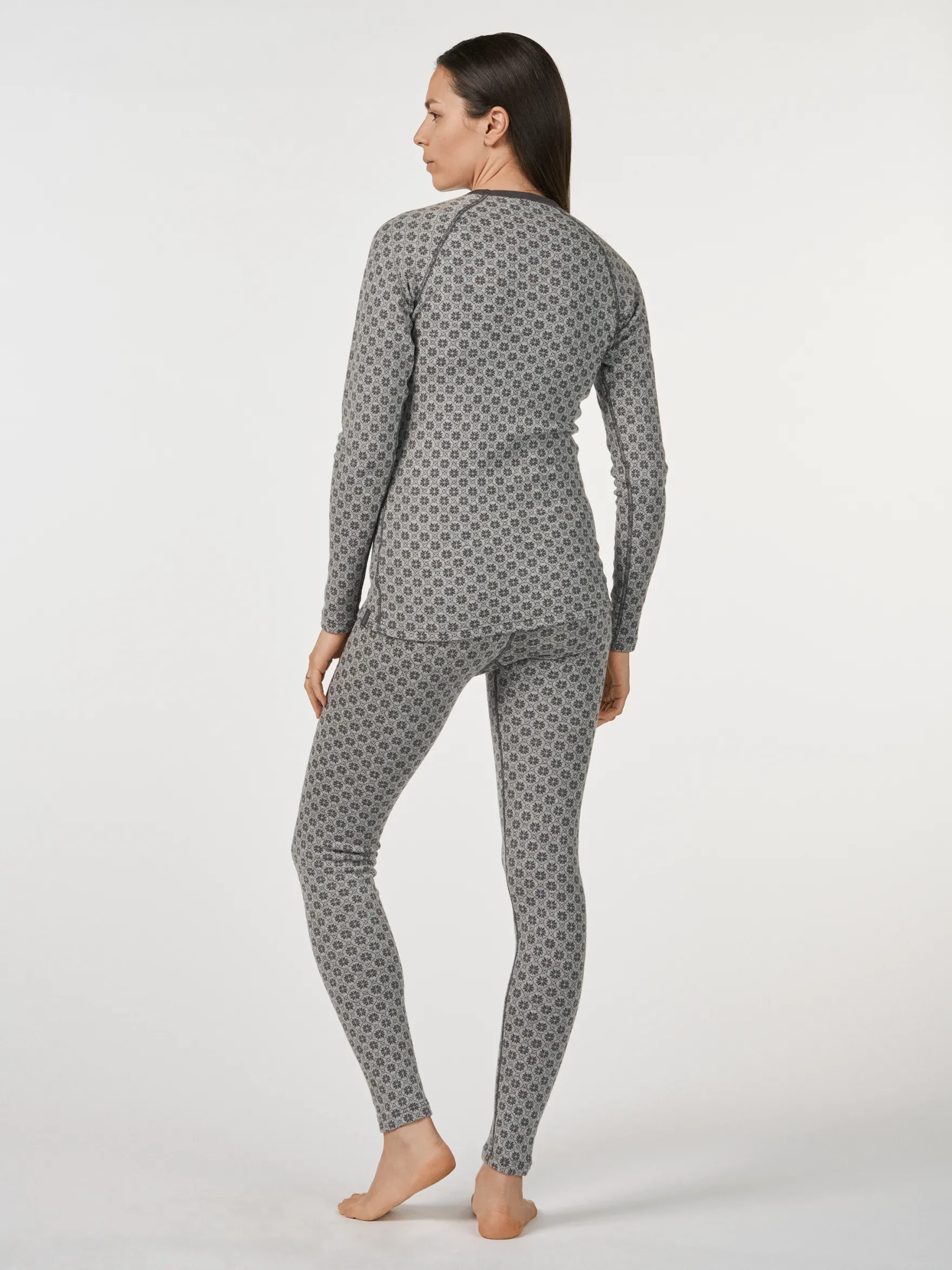 Leggings i merinould med nordisk mønster til kvinder