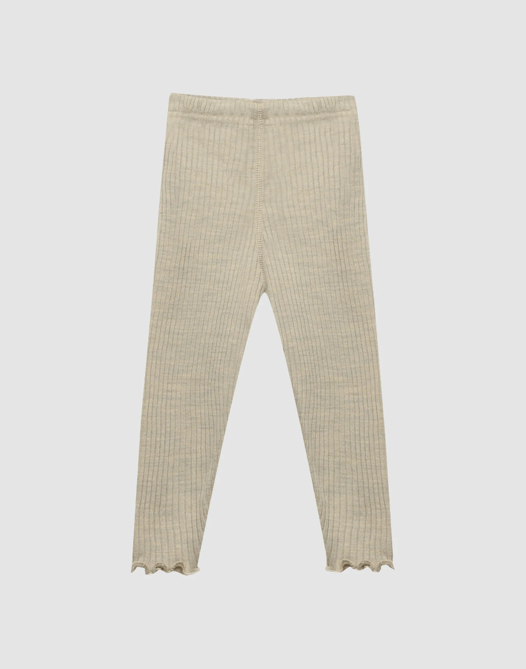 Leggings med bølgekanter i merinould til baby