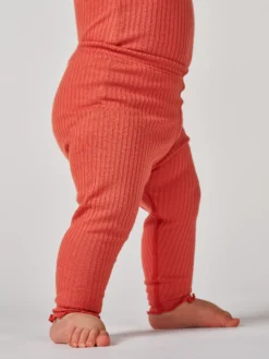 Leggings med bølgekanter i merinould til baby