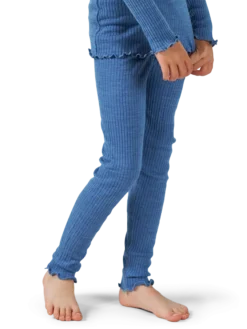 Leggings med bølgekant i merinould til børn