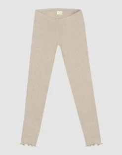 Leggings med bølgekant i merinould til børn