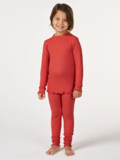Leggings med bølgekant i merinould til børn