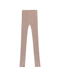 Leggings med bølgekant i merinould til børn