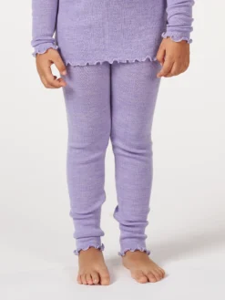 Leggings med hulmønster i merinould til børn