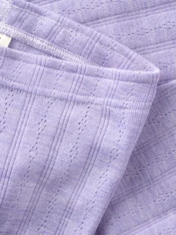 Leggings med hulmønster i merinould til børn
