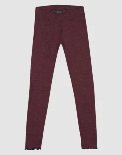 Leggings med hulmønster i merinould/silke til børn