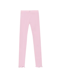 Leggings med hulmønster i merinould/silke til børn