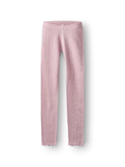 Leggings med hulmønster i merinould/silke til børn