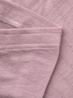 Leggings med hulmønster i merinould/silke til børn