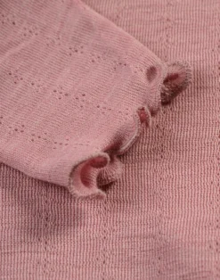 Leggings med hulmønster i merinould/silke til børn