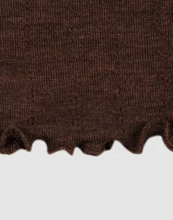 Leggings med hulmønster i merinould/silke til børn