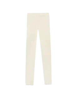 Leggings med hulmønster i merinould/silke til børn