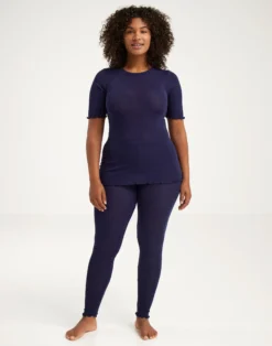 Leggings med hulmønster i merinould/silke til kvinder