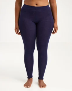 Leggings med hulmønster i merinould/silke til kvinder