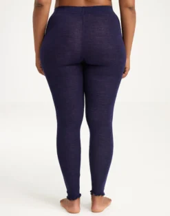 Leggings med hulmønster i merinould/silke til kvinder