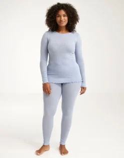 Leggings med hulmønster i merinould/silke til kvinder