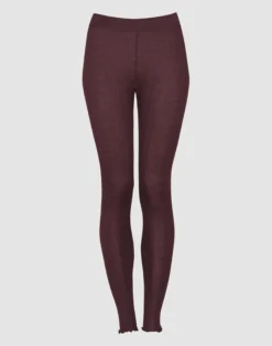 Leggings med hulmønster i merinould/silke til kvinder